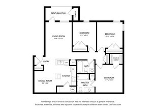 Three Bedroom 10208 floor plan